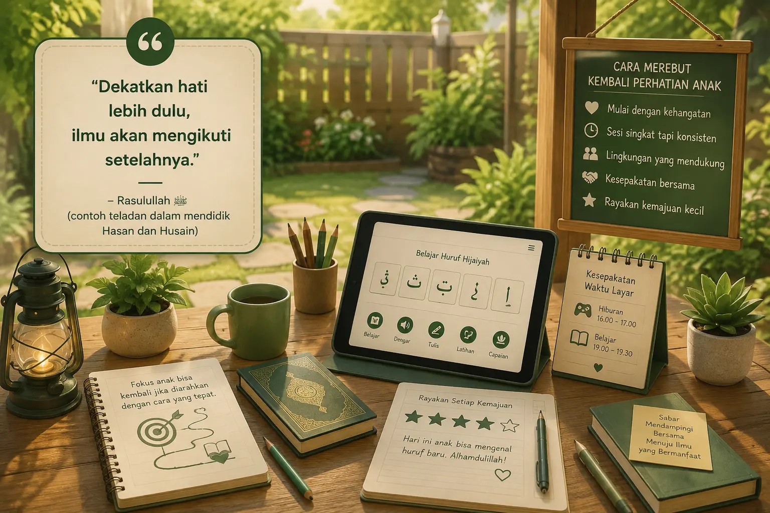 Ilustrasi merebut kembali perhatian anak untuk belajar dengan cara yang hangat dan bertahap